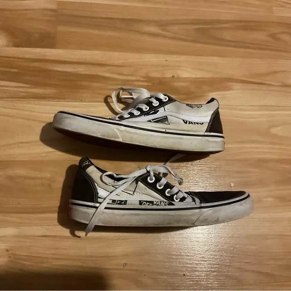 Vans Shoes Vans Black And White Off The Wall Logo Sk8 Sneakers